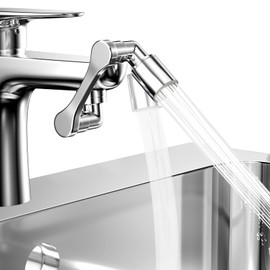 Ghazpmuk Tap Attachment, Rotating Tap Attachment, 1080° Rotating Multifunctional Extension Tap with Aerators, Rotating Tap Extension with Adapter, for Bathroom and Kitchen