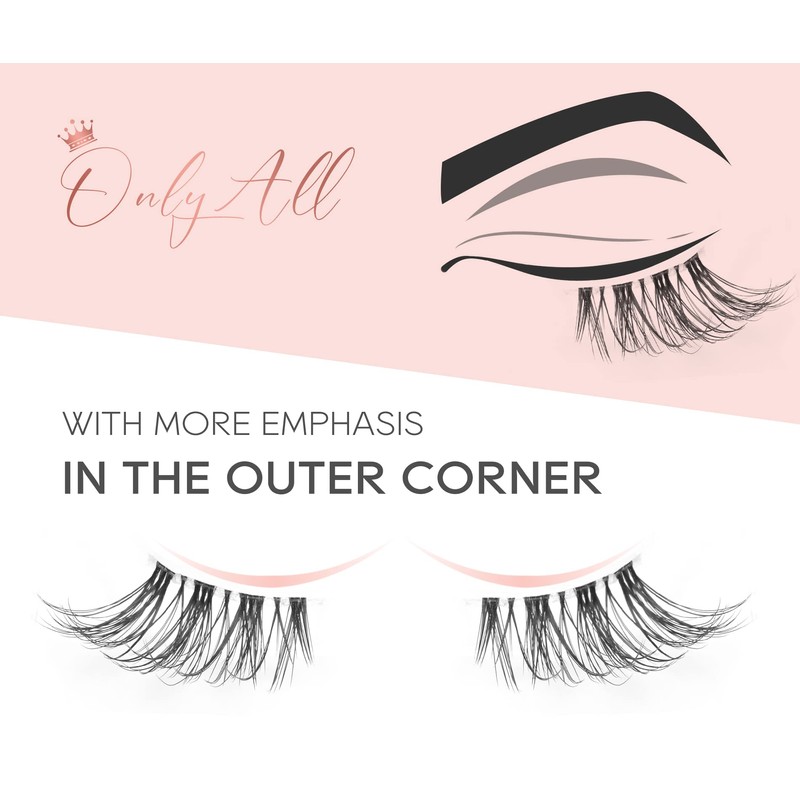 Onlyall Half Lashes False Eyelashes Natural Look Wispy Lashes Natural