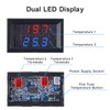 FBBULES Dual Display LED Digital Thermometer with 2 Waterproof Metal
