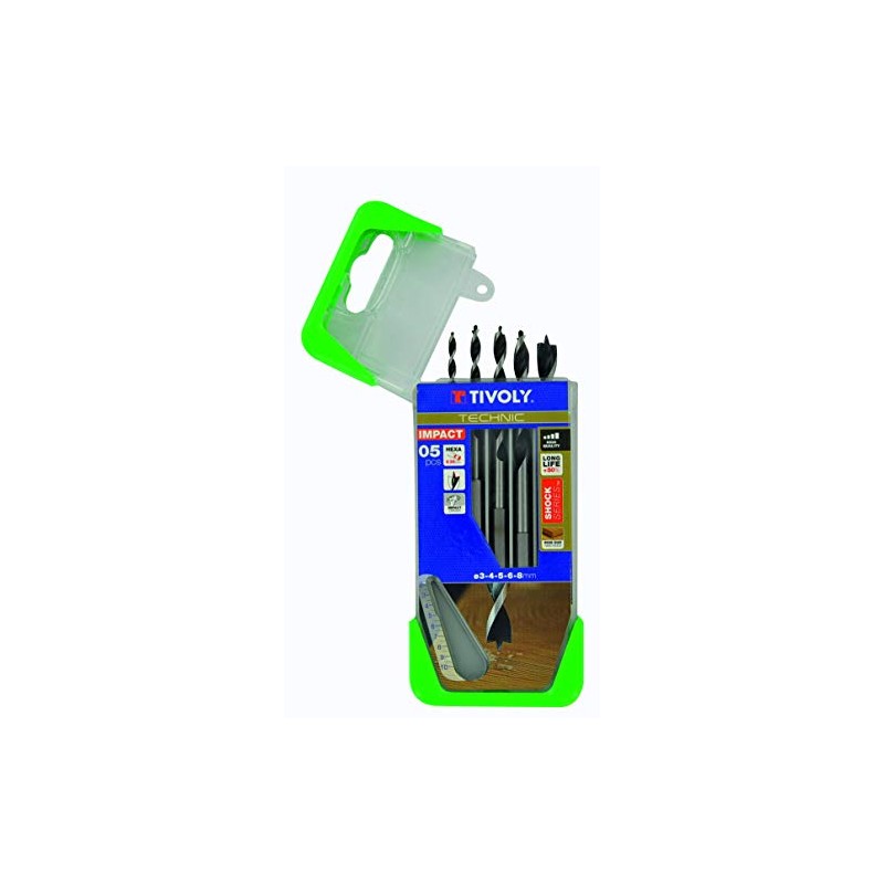 Tivoly 10803770002 Hexa Wood Drill Bit Set 3 Points