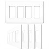 [5 Pack] NEU 4-Gang Screwless Decorator Wall Plates Child Safe