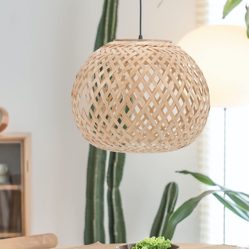 YARNOW Bamboo Lampshade Ceiling Decoration Ceiling Light Cover Rattan Ceiling