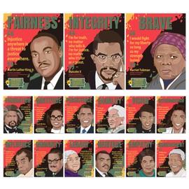 Eshwb Black History Month Decorations Posters Black History Month Bulletin Board Decorations, Black History Month Posters for Classroom, African American Traditional Festival Decor