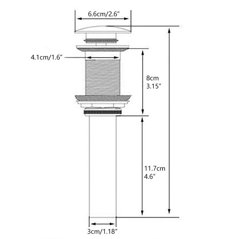 KUNGYO Un-slotted Basin Waschtischarmatur Push Pop Up Click Clack Maker