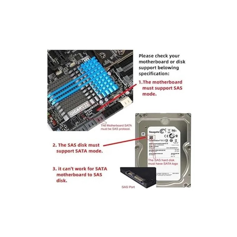 Cable De Extensión Sas A Sata,sff-8482 29 Pines A 22