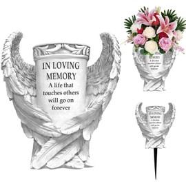Cemetery Vases for Grave, Memorial Gravestone Decorations Fresh Artificial Flower Holder for Cemetery Headstones（Drainage hole design at the bottom）