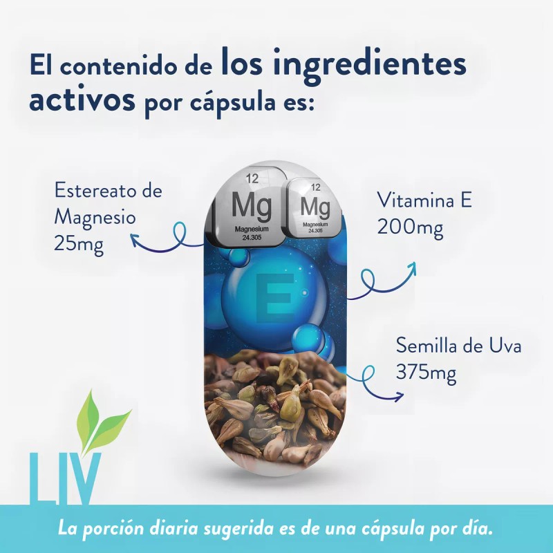 LIV NUTRITION Vitamina E 60 Cápsulas De 600 Mg -