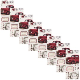 Newbridge Pine Hill - Juego de 8 servilletas de tela con diseño de árbol de Navidad, diseño retro de camión de granja, juego de 8 servilletas