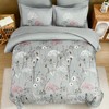 Yiran Grey Floral Comforter Set Queen Size, 7 Piece Spring