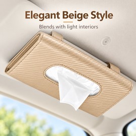 Car Sun Visor Tissue Holder for Easy Access – Microfiber Leather Tissue Case for a Neat and Organized Car Interior