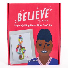 Kids Crafts: Believe Like Ella Paper Quilling Music Note Craft Kit - w/ 6x8 Frame, DIY Trailblazer Women Inspired Arts & Crafts, LeadHER, Ages 7+