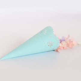 NUOBESTY Strong Easy to Fold 20PCS Paper Cones Holder Craft Paper Petal Cones for Wedding Vintage Party Decorations