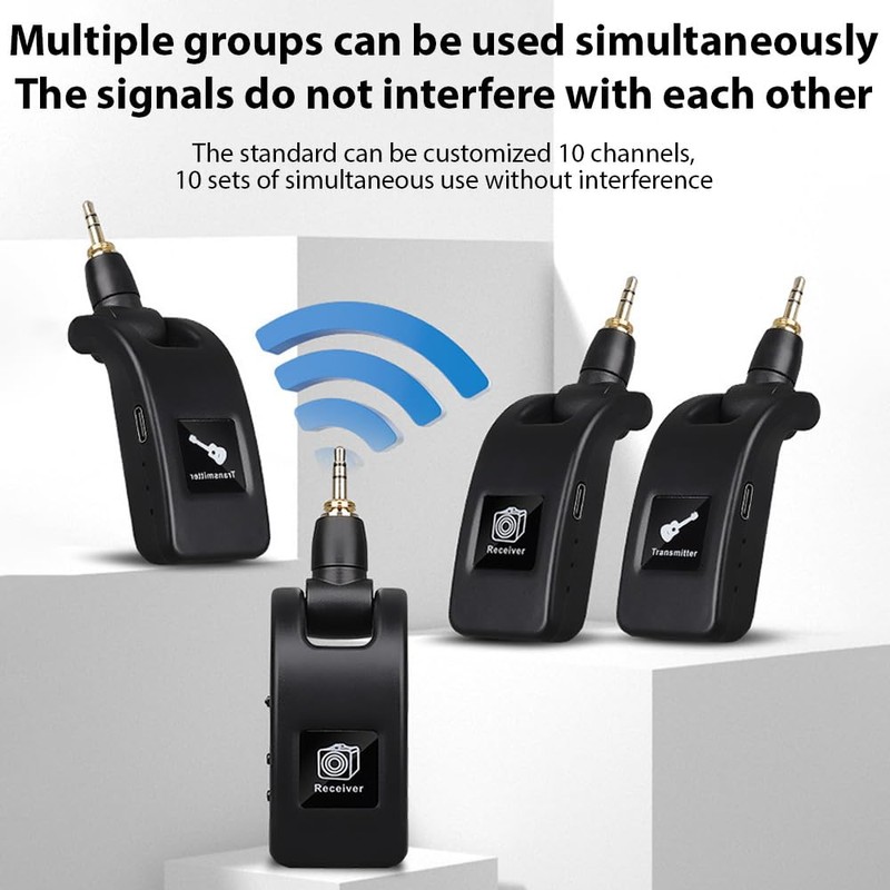 summina 2.4G Wireless Guitar System Rechargeable Portable Transmitter Receiver Set