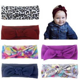 eewarts Big Bow Baby Headband,Baby Girl Headbands Nylon Elaic Headwraps,Newborn Headband (DD02-6PCS)