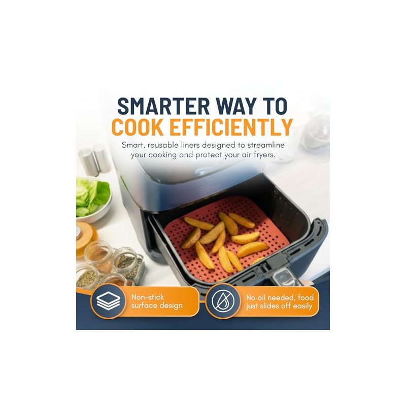 Reusable Silicone Air Fryer Liners - Non-Stick & Easy Clean