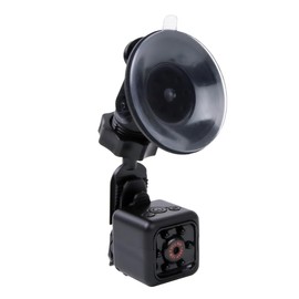 ONN Mini Action and Dash Camera with Windshield Mount, Car Camera with Built-in Mic, 1080P, 90-Degree Wide-Angle Lens, Motion Sensing, Includes Mini-USB Video Cable, Camera Clip, 8 GB MicroSD Card