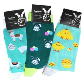 TwoSocks Easter Socks Men Women & Men's Stockings Easter Socks Cotton One Size Easter Gift, Easter gift set, One Size