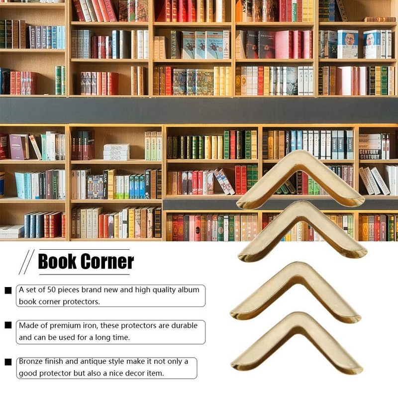 50Pcs C086 Brass Scrapbooking Photo Mounting Corners, Book Albums Menus