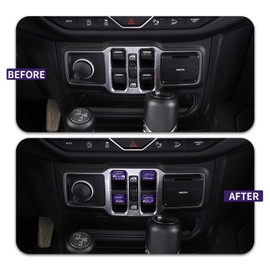 SQQP Window Switch Button Cover Trim Interior Accessories Fit for 2018-2025 Jeep Wrangler JL JLU & Gladiator JT(Purple)