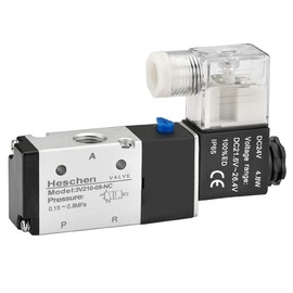 Heschen Electropneumatic Solenoid Valve, 3V210-08, 24VDC, 4.8W PT1/4, 3/2-way, CE