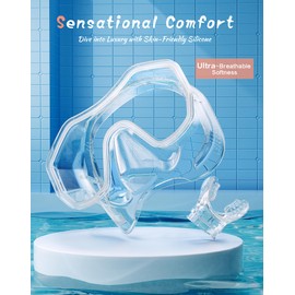 Kwambiri Snorkeling Gear for Kids, Dry-Top Snorkel Set, 180°Panoramic Wide View Diving Mask Breathing Freely Snorkel Mask for Snorkeling Scuba Diving Swimming Travel