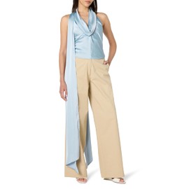 The Drop Women’s Niagara Mist Satin Halter Scarf Top, XS