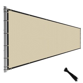 TANG 6' x 60' Beige Tan Fence Privacy Screen Fence Privacy Screen Windscreen Fence Netting Cover Privacy Blockage Excellent Airflow for Backyard Garden School with Zipties