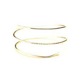 HUNO Minimalist Metal Punk Spiral Coil Upper Arm Cuff Open Arm Bracelet Armlet Adjustable Hammered Wrap Armband Bangle for Women-spiral gold