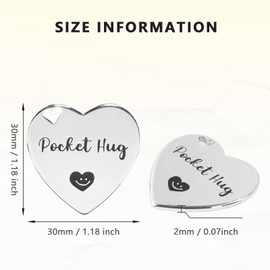 Heart Pocket Hug Token - Pocket Hugs Bulk Inspirational Gift - A Gentle Reminder Strong Brave Encouraging Positive Mental Health Gifts for Women Teens