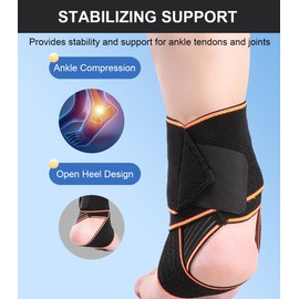 2 PCS Ankle Braces for Men & Women, Ankle Compression Sleeve Plantar Fasciitis Brace Plantar Fasciitis Relief, Arch Support Socks Ankle Brace for Sprained Ankle (Gray)