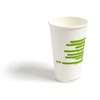 Perk Compostable Paper Hot Cup, 16 Oz., White/Green (PK56221)