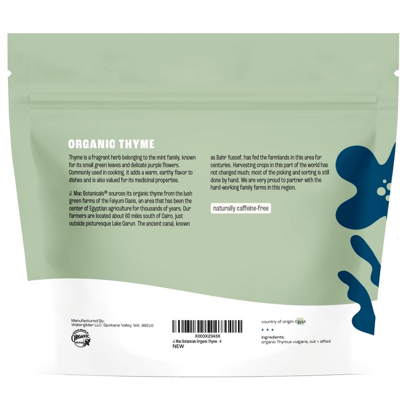 J Mac Botanicals Organic Thyme - 4 oz