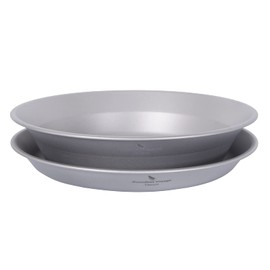 Boundless Voyage Titanium Dish Plate Bowl Set with Carry Bag Outdoor Camping Pan Dinner Set Mess Kit for Food Fruit Sauce Ti1113T