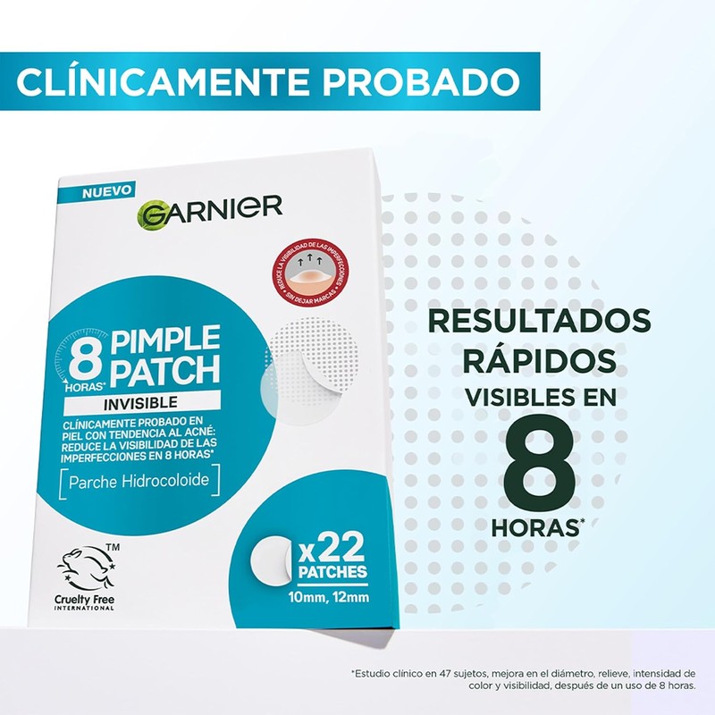 Garnier Pimple Patch Invisible, Parches Hidrocoloides Para Acné, Reduce Imperfecciones