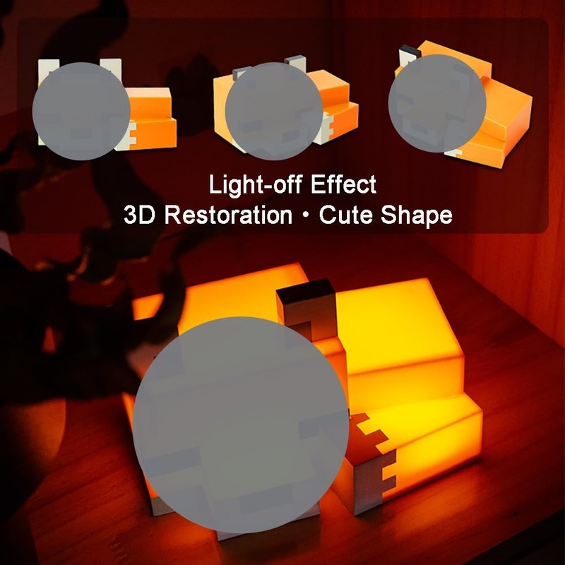 MYNINES Cute Fox Night Light, Rechargeable Night Lamp with Fox
