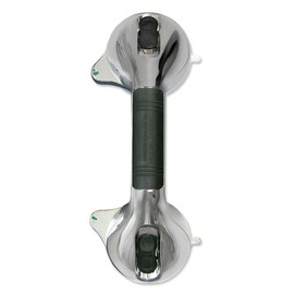 Grip Handle with Suction Cups - Safety Indicator - ABS Plastic, Chrome Colour by ET