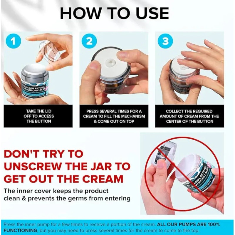 Crema Retinol Colágeno Hialurónico Antiarrugas Hidratante