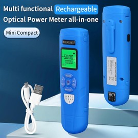 Rechargeable Optical Power Meter L-C50 (-50~+26dBm) Optical Power 15 All-in-one Machine Multifunctional Fiber Optic Tester Built in VFL/RJ45/LED Suitable for SC/FC/ST/LC Interface with 1 FC-LC Adapter