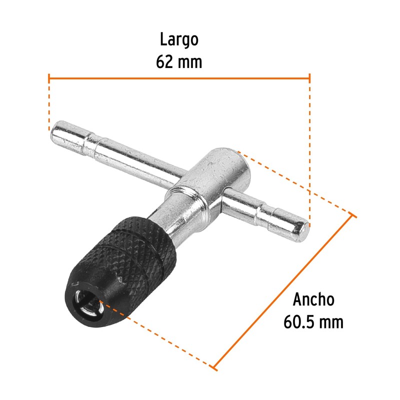 Truper MAN-T-3/16, Maneral en T para machuelo 3/16"