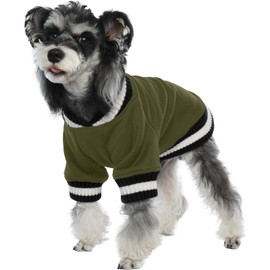 FUAMEY Dog Pullover Sweatshirt，Dog Winter Sweaters Warm Dog Clothes Dog Vest Thick Puppy Pullover Soft Pet Fleece Sweater Cute Doggie Boy Girl Outfit for Small Medium Dogs Green S