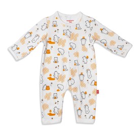 Magnetic Me Cotton Magnetic Coveralls | Super Soft Organic Cotton Fabric | Honey Bee Mine | 9-12 Months