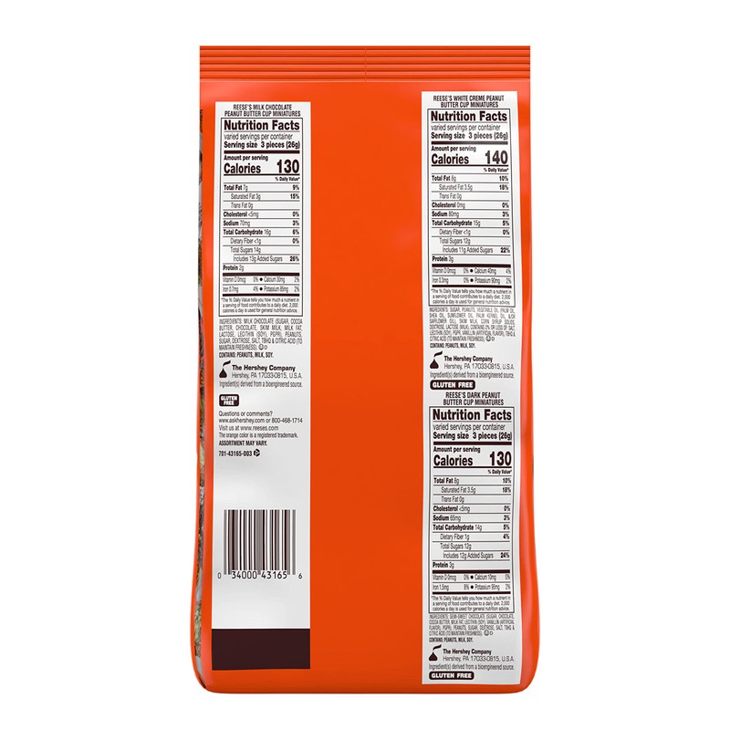 REESE'S Miniatures Assorted Flavored Peanut Butter Cups, Candy Party Pack,
