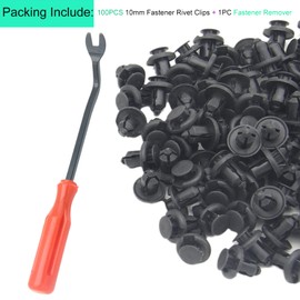 91503-SZ3-003 Fender Rivet Clips 100PCS Bumper Clips and 1PC Bonus Fastener Remover, 10mm Fender Liner Clip Compatible with Honda Accord Civic and Acura, Plastic Rivet Retainer Clips