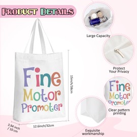 Maitys 3 Pcs Occupational Therapist Gifts Set, Therapist Tote Bag and Makeup Bag with Keychain Fine Motor Promoter Ot Gifts