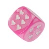 WeLoveDice - Dice Pink with White Hearts - Made in