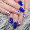 24Pcs 4th of July Press on Nails Medium Square Fake