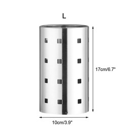 Fdit Chopsticks Holder Stainless Steel Utensil Holder Drying Rack Circular Hole Tableware Storage Rack Organizer (L)