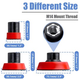 Mesee 3 Pieces Hook and Loop Backing Pad, M14 Thread Polisher Backer Pad, Plate Rotary Sanding Buffing Machine Accessories, for Angle Grinder Accessories Sanding Buffing Polishing1 Inch/2 Inch/3 Inch