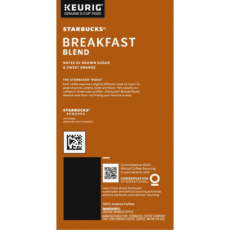 Starbucks Breakfast Blend Coffee K-Cups, 72 Count