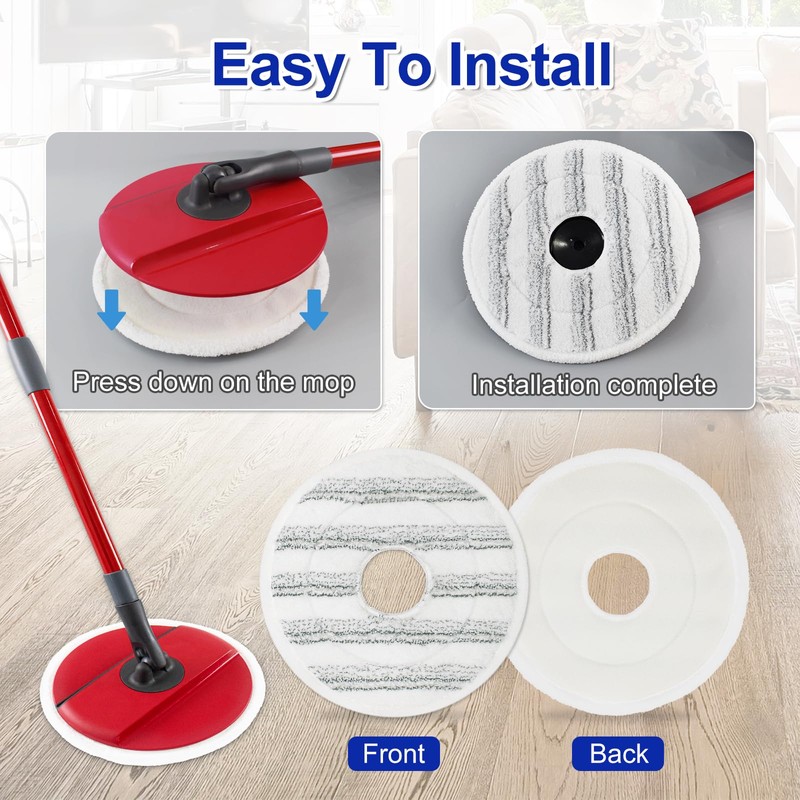 GFRED 3Pcs Mop Pads Replacement Microfiber Compatible With Vileda Spin